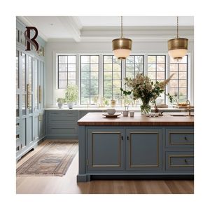Rising OEM Armoire complète moderne <span class=keywords><strong>de</strong></span> qualité supérieure personnalisée Meuble <span class=keywords><strong>de</strong></span> cuisine Armoire <span class=keywords><strong>de</strong></span> cuisine brillante avec îlot pour l'<span class=keywords><strong>immobilier</strong></span> - Product Image 6