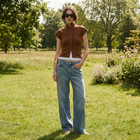 Pull en polyester tricoté à col rond et boutonnage simple, style vintage automne européen-américain, pour femme, idéal pour les trajets quotidiens