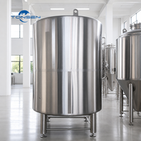 Réservoir de stockage à double enveloppe Tonsen SUS304 80-100mm avec isolation PU, refroidissement par serpentin, CIP, pour bière et boissons, certifié CE