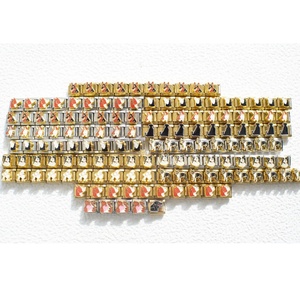 Nueva Pulsera Modular de Acero Inoxidable Estilo Italiano con Diamantes y Cadena Chapada en Oro Serie Puppy para Aniversario - Product Image 1