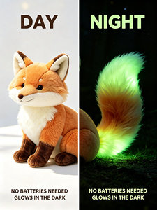 Peluche renard qui brille dans le noir, renard en peluche lumineux sans piles, vente en gros OEM, peluche douce personnalisée pour enfants, poupée en peluche pour dormir - Product Image 3