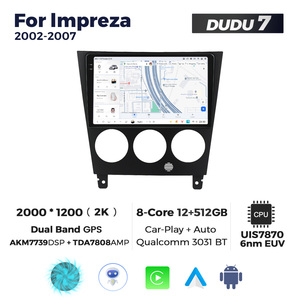 DUDUAUTO para <span class=keywords><strong>Subaru</strong></span> <span class=keywords><strong>Impreza</strong></span> 2002-2007, Sistema Multimedia Android Modificado para Auto, Navegación Bluetooth, Carplay, Pantalla de Visión Trasera - Product Image 3