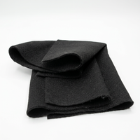 Tissu feutré aiguilleté pour canapés et sacs : Tissu non tissé noir, matière vierge, imperméable et ignifuge.