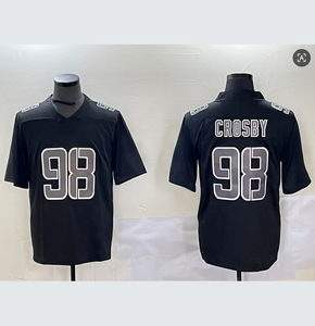 2025 Jersey sepak bola pria wanita muda Las Vegas #<span class=keywords><strong>2</strong></span> Jeanty #98 Cro sby #89 Brock Bowers #34 Bo Jackson dan sebagainya Jersey sepak bola Amerika - Product Image 1