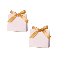 Sacs cadeaux de mariage faits main personnalisés en carton mat avec poignée en ruban pour les cadeaux des invités de la fête de mariage