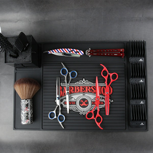 Wanmei Salon <b>Tool</b> <b>Storage</b> Mat Anti-slip Waterproof Plastic Black Printed For Barber <b>Tools</b> Organization - Product Image 3