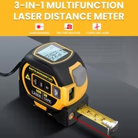 Télémètre laser industriel 3-en-1, instrument numérique pour mesurer la distance, la surface et le volume, ruban à mesurer laser haute précision