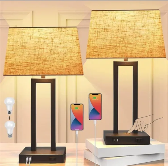 American desk lamp Bedroom bedside simple and creative USB charging touch dimming LED antique desk lamp