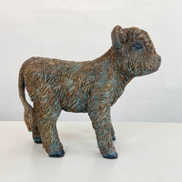 Nouvelle Statue en Résine Vache des Highlands Écossais, Adorable Ornement de Veau Réaliste pour Décoration Maison et Fêtes, Vente Chaude Transfrontalière