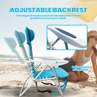 Vente directe d'usine sac à dos chaise de plage pliante Camping chaise pliante confortable inclinable