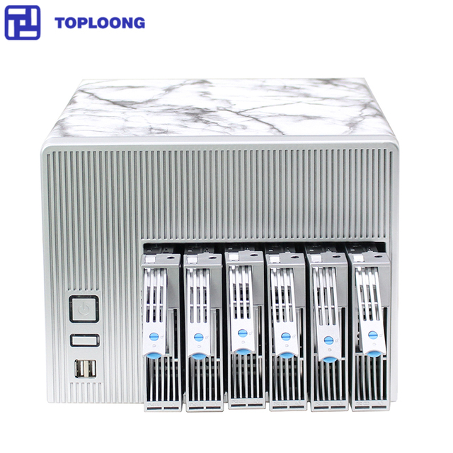 Factory Outlet NAS-06 Printing Pattern Mini-ITX 6-Bay Hot Swap NAS Case for Home/Office Storage, Support Flex PSU & PCIe Slot