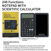 Calculatrice graphique portable de 5 pouces avec bloc-notes numérique pour ordinateur portable pour étudiants, bureau et affaires