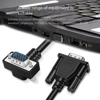 Cable VGA Macho a Macho de Alta Definición con Cabezal en Ángulo de 270 Grados °   Cable de Conexión de Video para Computadora de Escritorio, Portátil, TV, Monitor, Pantalla