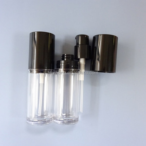 Flacon cosmétique en plastique EHON, cylindre en PET transparent avec bouchon doré gaufré et joint à brosse pour le maquillage - Product Image 2