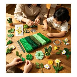 Kit d'artisanat éducatif DIY, fil de velours duveteux pour projets créatifs en classe et bouquets de fleurs décoratifs en fil duveteux - Product Image 4