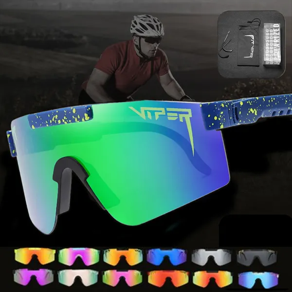 2021 Kosten günstige übergroße Herren Pit Viper Outdoor Wind dichte Brille TR90 Sport Cycling Polarisierte wind dichte Sonnenbrille