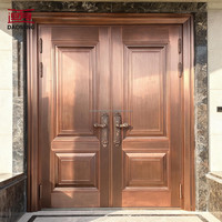 Porte d'entrée d'hôtel en cuivre patiné, résistante au feu, antirouille, robuste, couleur personnalisée, garantie 3 ans