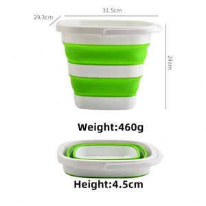 Custom High Quality Silicone Sustainable Square 10L <b>Fold</b> Flat Pp Plastic With Tpr Material Outdoor Travel Folding <b>Bucket</b> - Product Image 3