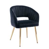 Fauteuil rembourré en métal noir durable avec revêtement beige ou tissu personnalisé pour restaurant