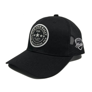 OEM Unisex struttura a 6 pannelli ricamato stelle nere interno Tag Mesh da corsa cappellini da Baseball in cotone personalizzano Gorras camionista - Product Image 1
