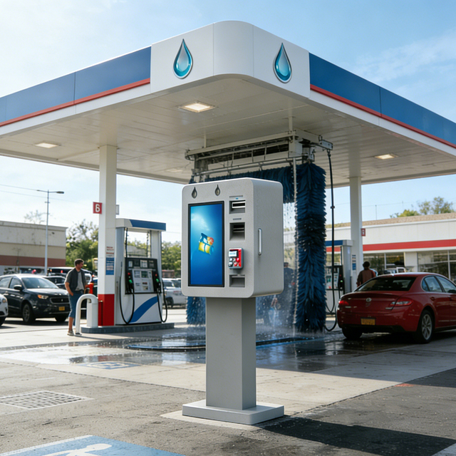 Waterproof Customized Multi Currencies Supported Cash and Cashless Payment Car Wash and Parking Outdoor Payment Kiosk