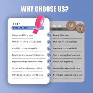 Bande de lifting facial <span class=keywords><strong>anti</strong></span>-<span class=keywords><strong>rides</strong></span> élastique, patch de kinésiologie pour le front, les yeux et le cou, respirant, soin de la peau, ruban de beauté pour le visage - Product Image 6