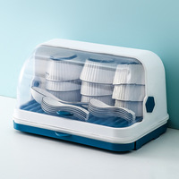 Égouttoir de cuisine multicouche anti-poussière pour assiettes, bols, baguettes, tasses, avec couvercle, rangement pour cuillères, en plastique
