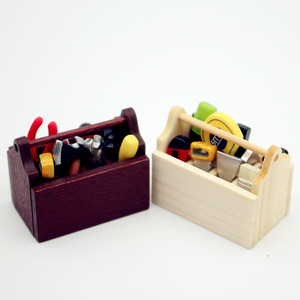 1:12 Mini Wooden <strong>Toolbox</strong> With Tools for Doll'shouse Accessories <strong>Miniature</strong> Doll House <strong>Toolbox</strong> Toy Kits - Product Image 2