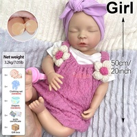 Poupée Reborn en Silicone Faite à la Main de 20 Pouces, Caractéristiques Détaillées, Texture Réaliste, Poids Authentique, Peut Se Laver, Poupées Interactives