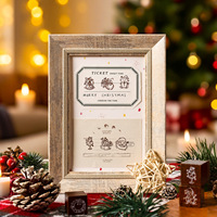 9 pièces/boîte coloré réveillon de noël en bois timbres manuel timbres noël bricolage manuel timbres