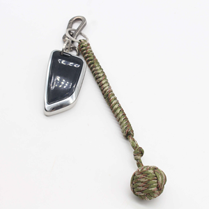 Equipo de Supervivencia al Aire Libre, <span class=keywords><strong>Llavero</strong></span> de Paracord Tejido a Mano de 25 cm con Bola de Acero Inoxidable para Defensa Personal, Puño de Mono, Seguro de Usar - Product Image 3