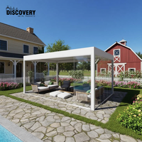Pergola moderne en aluminium avec revêtement en poudre, dimensions personnalisables pour patio extérieur, cour arrière, terrasse