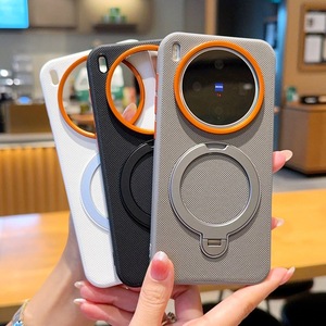 เคสโทรศัพท์กันกระแทกแบบมีวงแหวนแม่เหล็ก ผิวสัมผัสแบบผ้า สำหรับ Oppo Find X8/X9/PRO/ULTRA พร้อมขาตั้ง - Product Image 4
