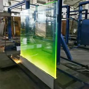 Buiten Glazen Reling Met Led Licht Gehard Balustrade Reling Glas Aluminium U Kanaal Glazen Omheining