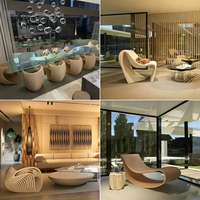 Tabouret décoratif moderne en forme d'œuf en pierre de pavé, pour mobilier commercial extérieur public, ornement en forme de galet