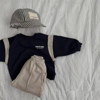 Nouvelle Mode Bébé Enfants Épaule Bloc De Couleur Manches Longues Pull Garçons Filles Neutre Sweats Surdimensionnés