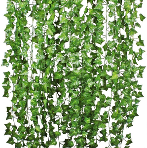Fiori Artificiali di Edera e Rose in Stile Naturale, Tessuto in Seta e PU, Decorazioni da Parete per Casa, Feste e Halloween - Direttamente dalla Fabbrica - Product Image 2