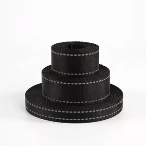 도매 높은 끈기 블랙 38mm 폴리 프로필렌 웨빙 테이프 스트랩, 블랙 1.5 인치 짠 리본 테이프