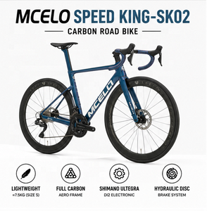 Vélo de route aérodynamique entièrement en carbone avec groupe complet SHI | Groupe de transmission MANO 12 vitesses, cadre léger 7,5 kg pour l'entraînement professionnel aux courses sur route - Product Image 1
