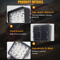 48W LED Auto Lamp 16LEDs Phare de voiture 12-24V 108x108x35mm 1 pièce
