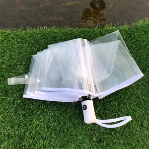Paraguas de Boda de 21 Pulgadas con Impresión Personalizada, Diseño Moderno, POE Transparente, Paraguas de Lluvia Plegable de 3 Secciones, OEM, Control Automático, Paraguas Transparentes para la Lluvia - Product Image 4