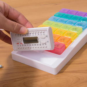 4 veces al día, organizador de pastillas semanal grande de 7 días, pastillero de vitaminas y medicamentos, con recordatorio - Product Image 3