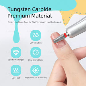 หัวเจียรเล็บ HYTOOS แบบแบน 5 in 1 หัวเจียรคาร์ไบด์แบบฟันไขว้ หัวเจียรทรงกรวย สำหรับขัดเจล ตะไบเล็บไฟฟ้า อุปกรณ์ทำเล็บ - Product Image 3