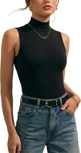 <span class=keywords><strong>Combinaison</strong></span> moulante pour femme à col roulé extensible en polyamide et élasthanne - Product Image 2