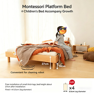 Solid Beech Wood Minimalist Eco-Friendly Platform Low Profile <strong>Floor</strong> <strong>Bed</strong> <strong>Frame</strong> No Headboard for Adults &amp; Kids Bedroom - Product Image 6