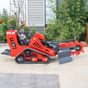 Htc-24 Hydraulic Trencher <b>Machine</b> Mini <b>Walk</b>-behind Crawler Chain - Product Image 3