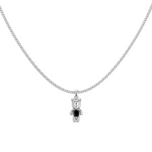 Dylam Tiny <b>Cute</b> Design Rhodium Plated 925 Sterling Silver Link Chain 5A Cubic Zirconia <b>Bear</b> Animal Shape Pendant Necklaces - Product Image 1