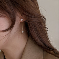 Boucles d'oreilles pendantes simples en zircon avec longues pampilles pour femmes, délicates, style coréen, bijoux fantaisie pour femme, vente en gros