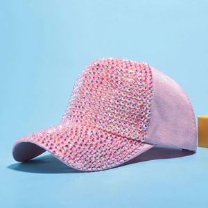 New Diamond Baseball Cap Curved Eaves Women Outdoor Mesh Trucker <b>Hat</b> with Rhinestones - Product Image 3