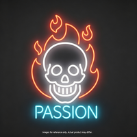 Enseigne néon LED Crâne de feu, Lampe murale squelette tendance pour la décoration de pubs, clubs, chambres et événements festifs